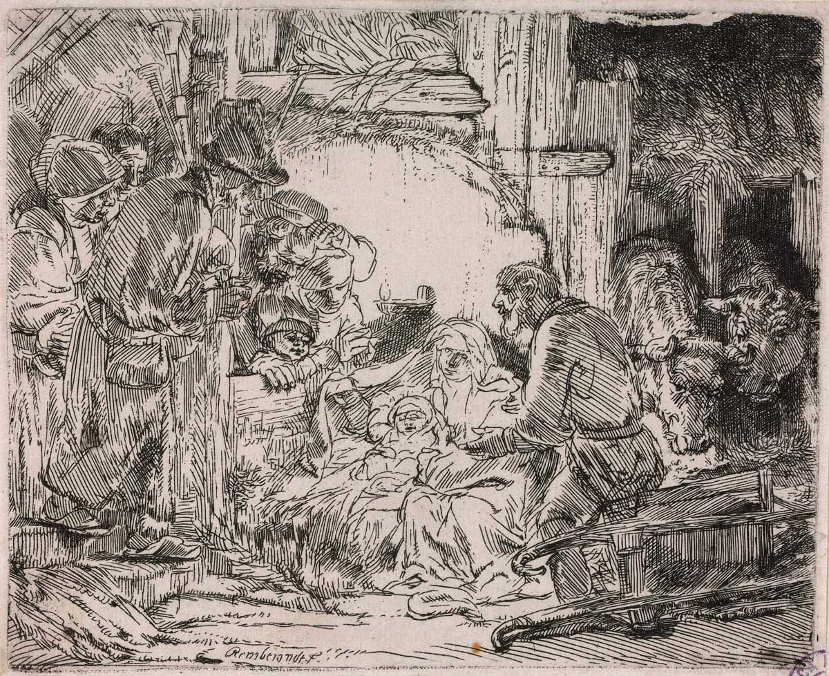 Adoración de los pastores (1654), Rembrandt